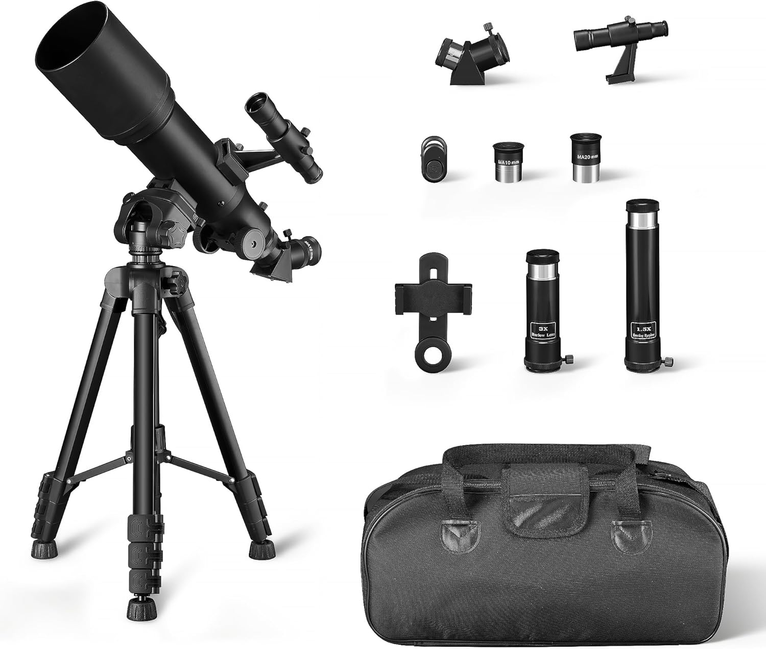 Amazon Basics telescopio refractor niños principiantes montura altazimutal astronomía